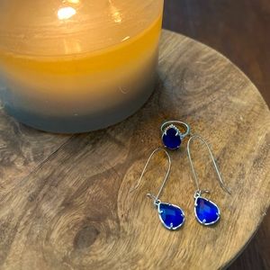 Kendra Scott Silver and Lapis Blue…Ring and earrings.